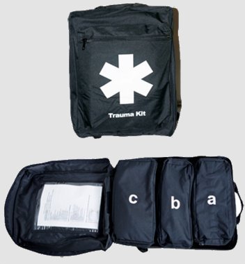 Picture of TMD Trauma pack closed and open.